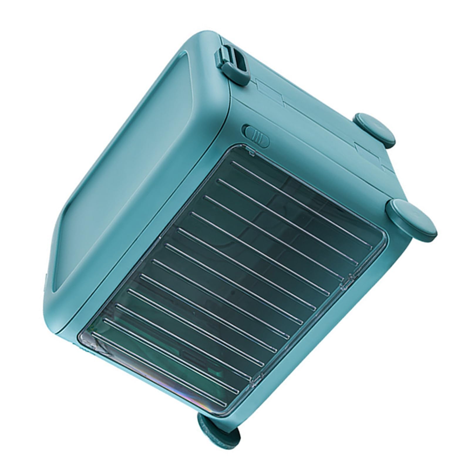 Fdit Contenitori Portaoggetti Pieghevoli e Impilabili per Bambini con Maniglia e Ruote, Organizzatori in Plastica Trasparente Visibile per Giocattoli, Libri, Snack (BLUE)