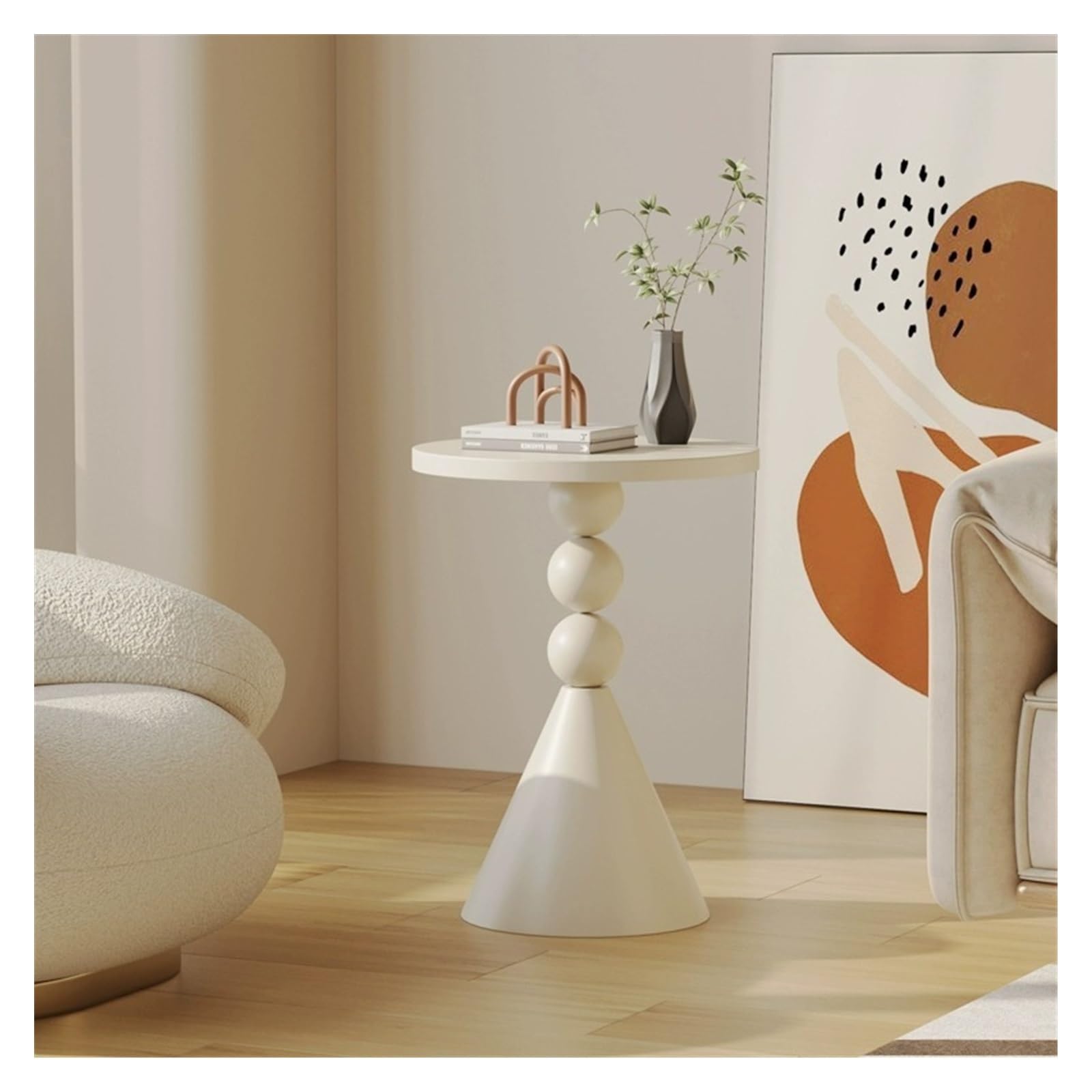 Table basse ronde anti-encombrement pour petits espaces de salon
