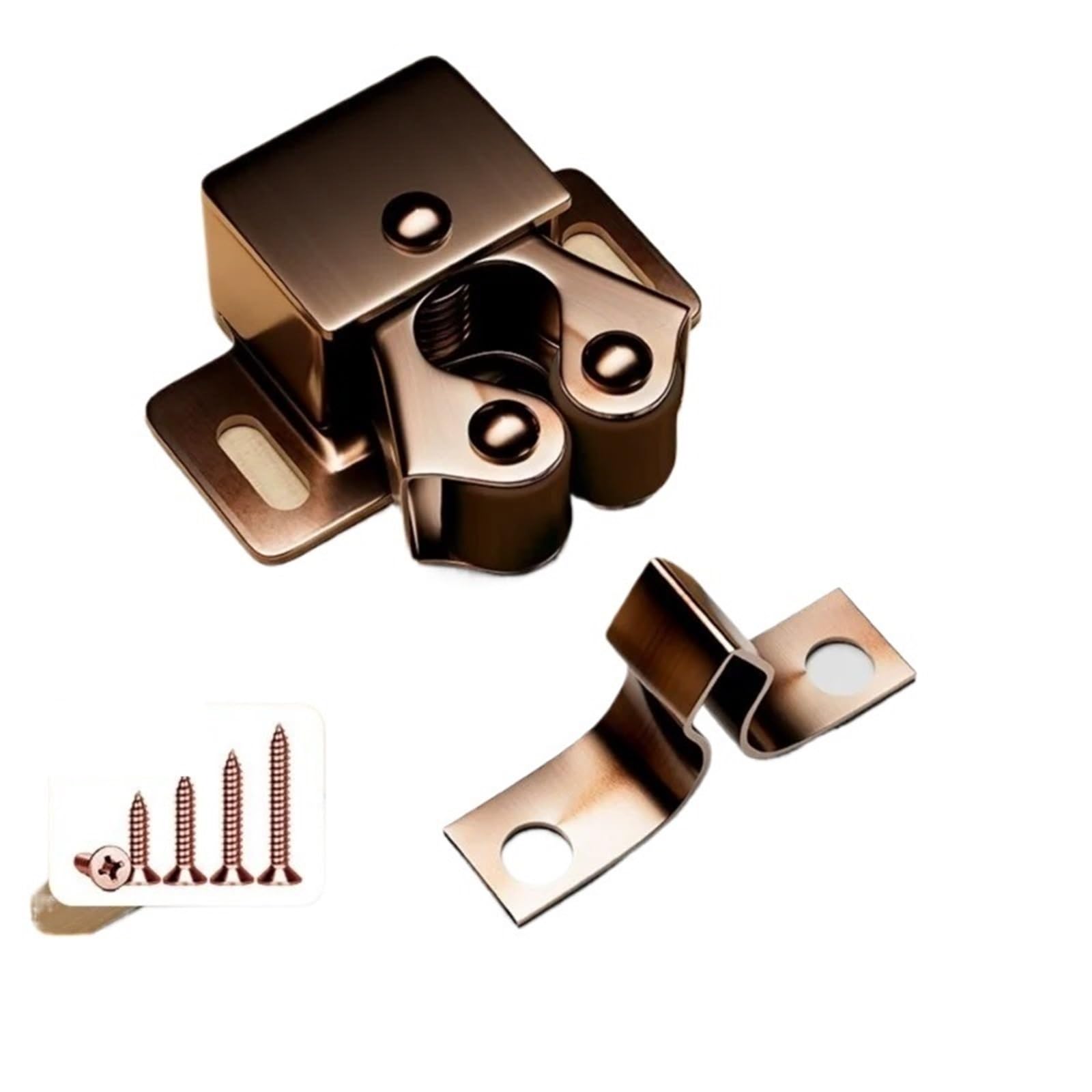 Double Roller Catch 30pcs Double Roller Strong Hold Cupboard Cabinet Door Catches with Screws Catch Latch(Bronze)