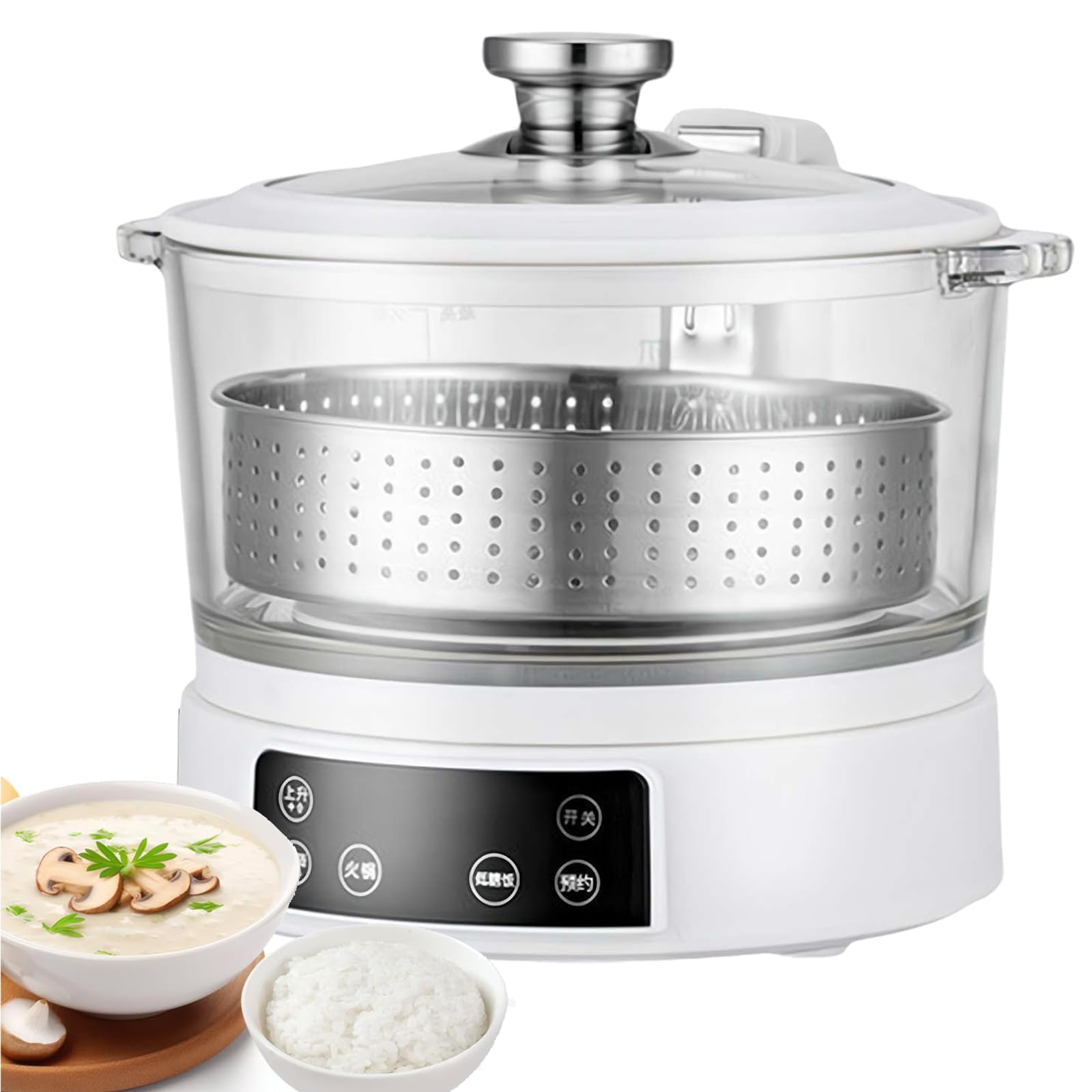 Cuiseur de riz sans sucre, cuiseur de riz à faible teneur en sucre, 3L avec cuiseur à vapeur numérique à faible teneur en sucre avec technologie de réduction des glucides sans compromettre