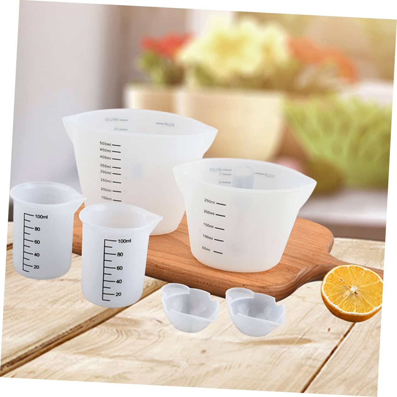 IMIKEYA 8pezzi Misurini Silicone Graduati Include Per Cucina e Laboratorio Facile Da Pulire e Riutilizzabile Misure Chiarper Liquidi e Colle