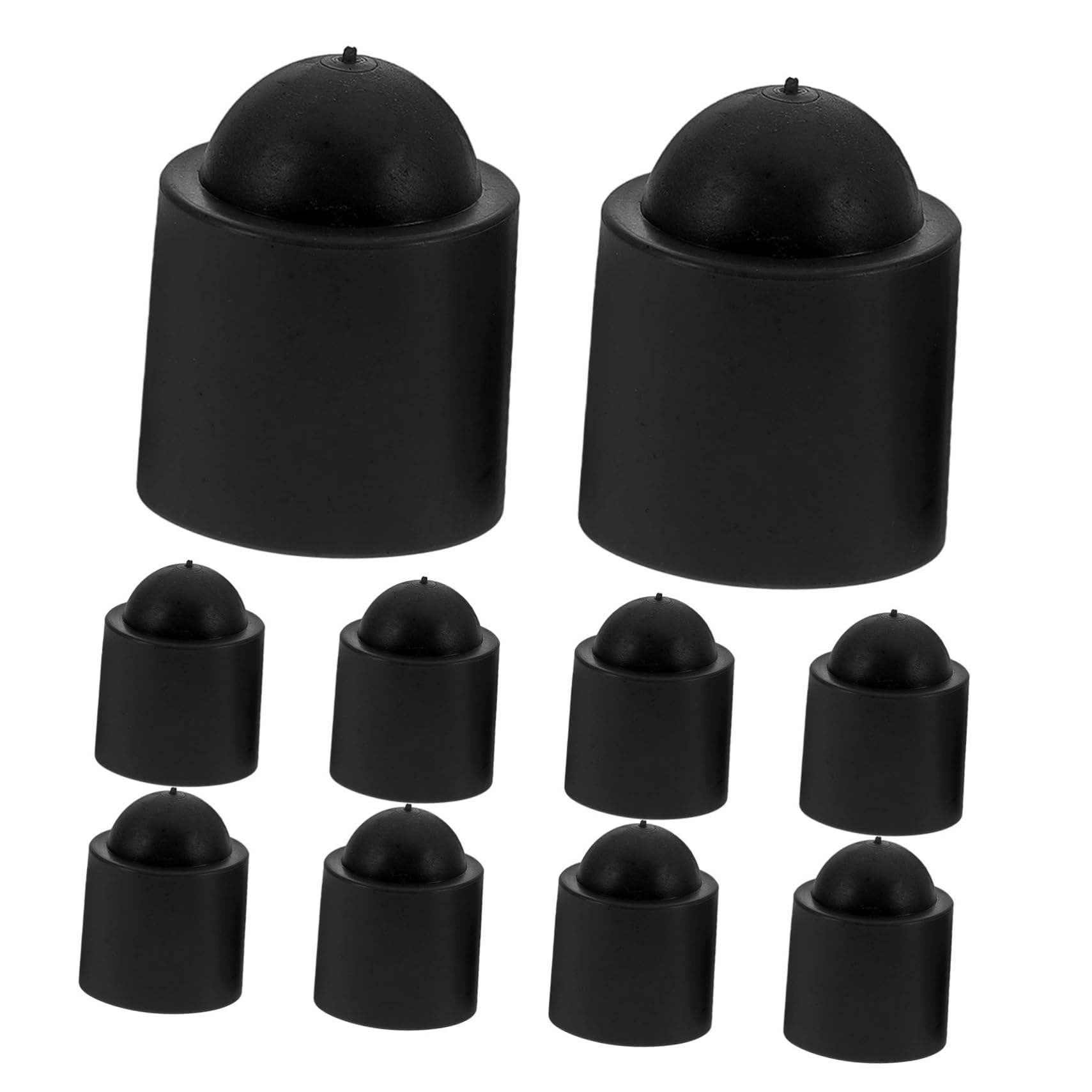 KICHOUSE Pool Cue Tip Covers 10 Sets Black/red Rubber Sleek Design Cue Stick Protectors Effortless Applicati