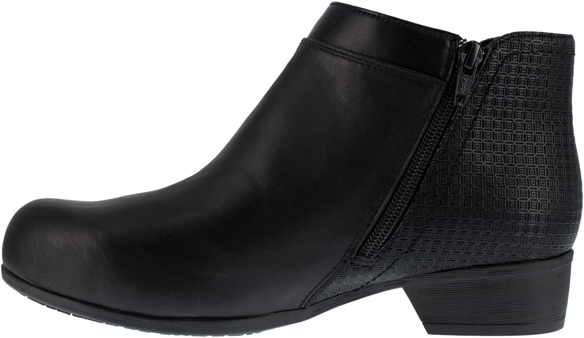 Rockport Work Women's Carly Work Safety Toe Bootie, Black, 8.5 Wide
