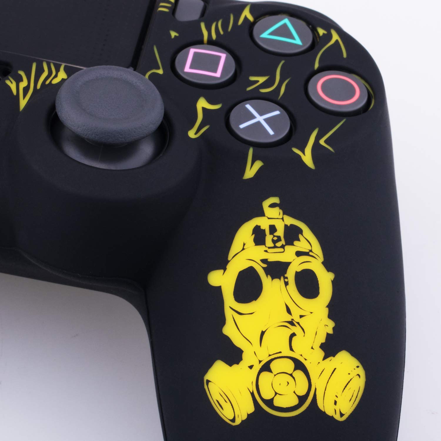 YoRHa Laserowe grawerowanie silikonowe etui Skin Case (promieniowanie) do PS4/Slim/Pro Dualshock 4 kontrolery x 1 z nakładkami x 10