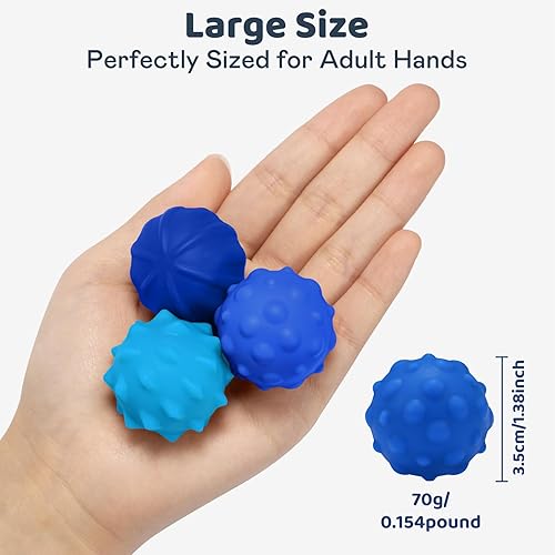 Miniatura 2 de Bolas sensoriales magnéticas para la ansiedad, 3 unidades, juguetes de silicona texturizados grandes para aliviar el estrés para adultos y