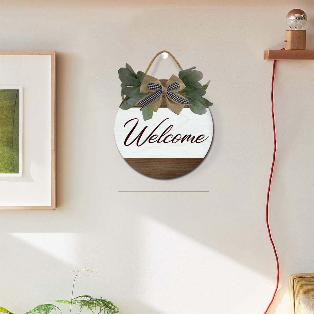 CHDITB Ghirlanda di benvenuto per porta d'ingresso, ghirlande per porta d'ingresso boho, cartello 3D per portico della fattoria (11,42 x 11,42) ghirlande di benvenuto, decorazioni per la casa, gancio