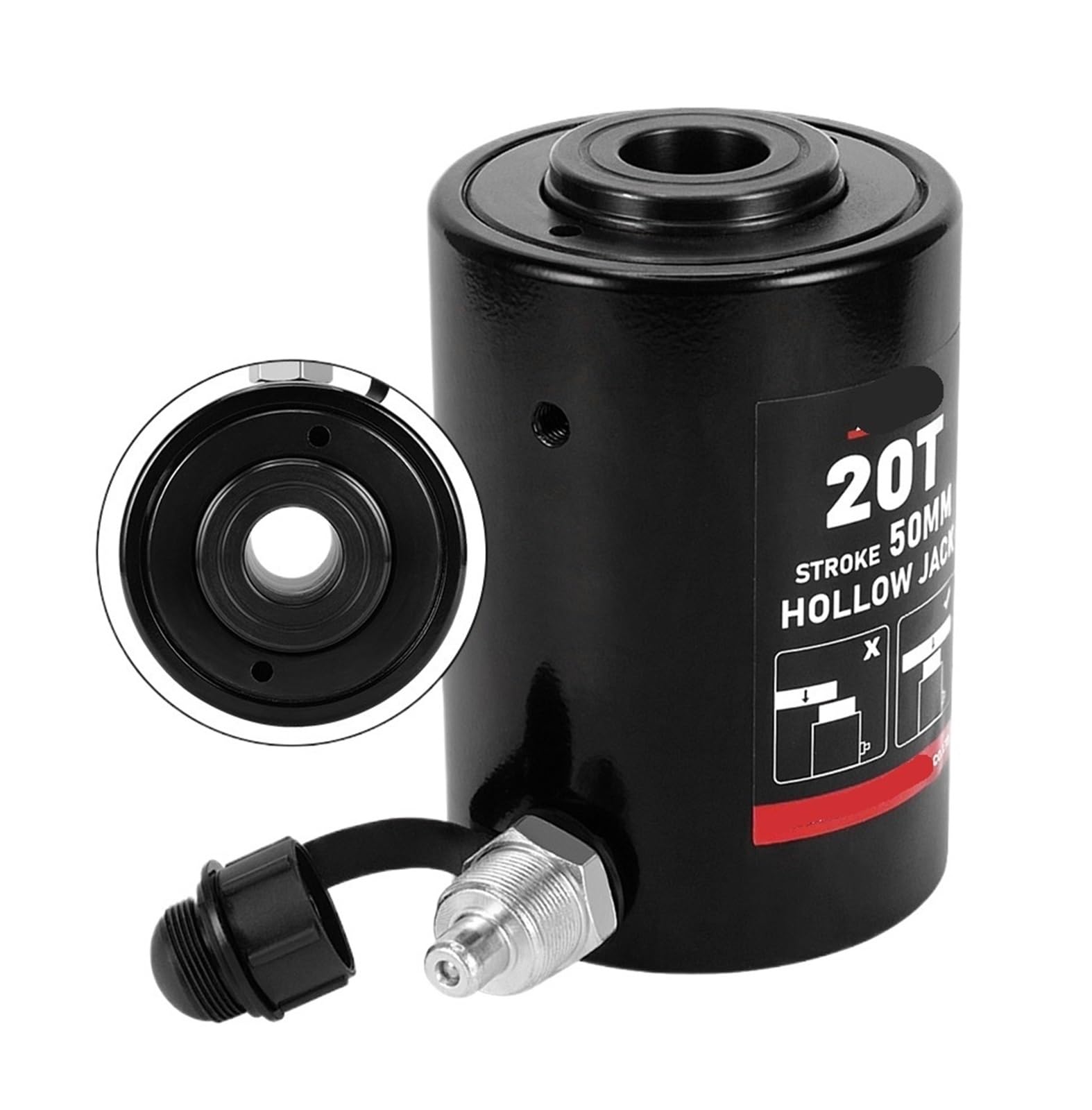TSCFHGQI 20 ton 50mm Hydraulic Hollow Plunger Jacking Hydraulic Hollow Cylinder RCH-2050