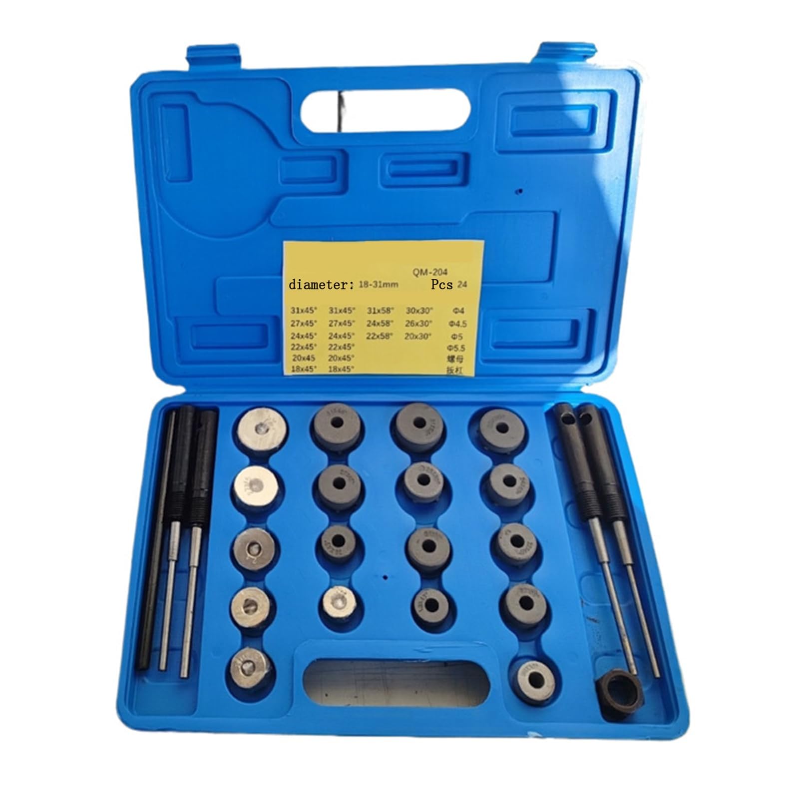 Ventilsitzfräser-Set (21/23/24-teilig), Motorrad-Ventilsitzfräser-Set, mit Aufbewahrungsbox, effektive Reparatur von Ventilsitzverschleiß, zum Motorschleifen,204