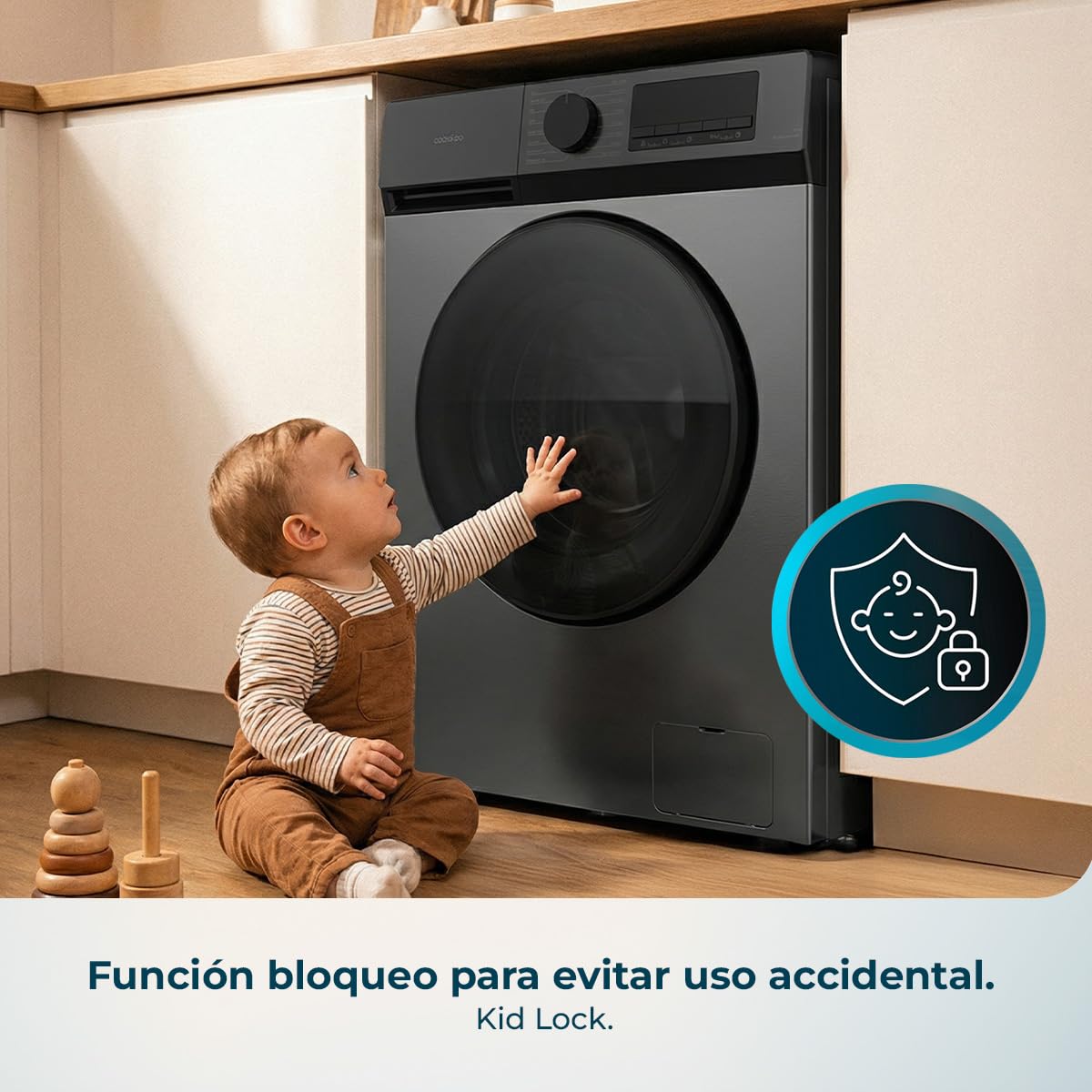 Cecotec Washing Machine Front Load 9 kg Bolero DressCode 9450 Inverter Steel, 1400 rpm, 16 programs, Class A-10%, Inverter Plus Motor, Allergy Care, Pearl Drum, Silence Function, Stop&Go and Kid Lock — view 16