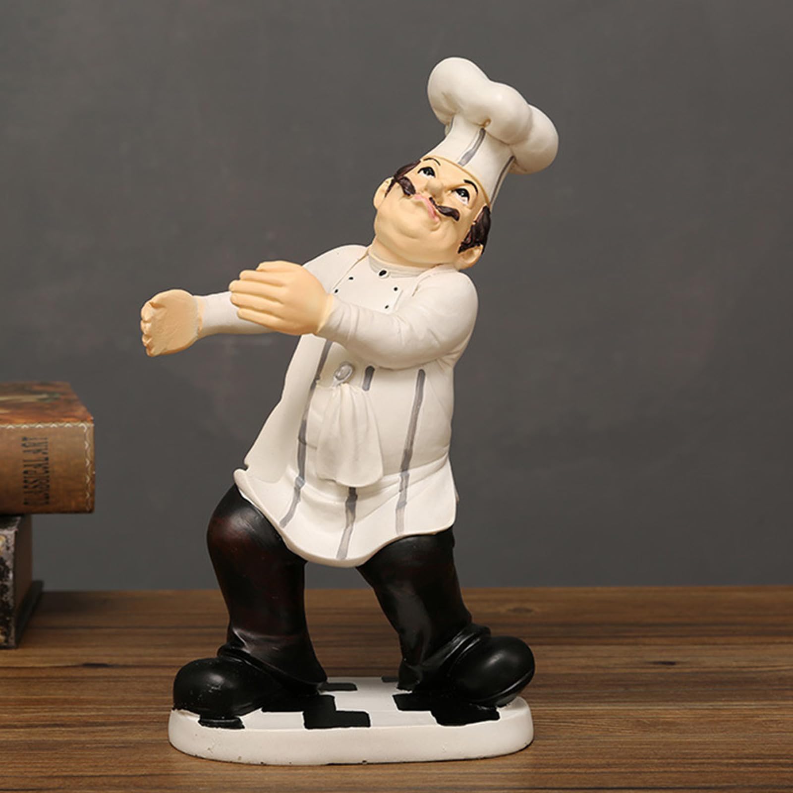 Statua decorativa chef divertente Decorazione da tavolo per controsoffitti domestici in resina per decorazioni per la casa in fattoria e decorazioni per Statua artistica chef