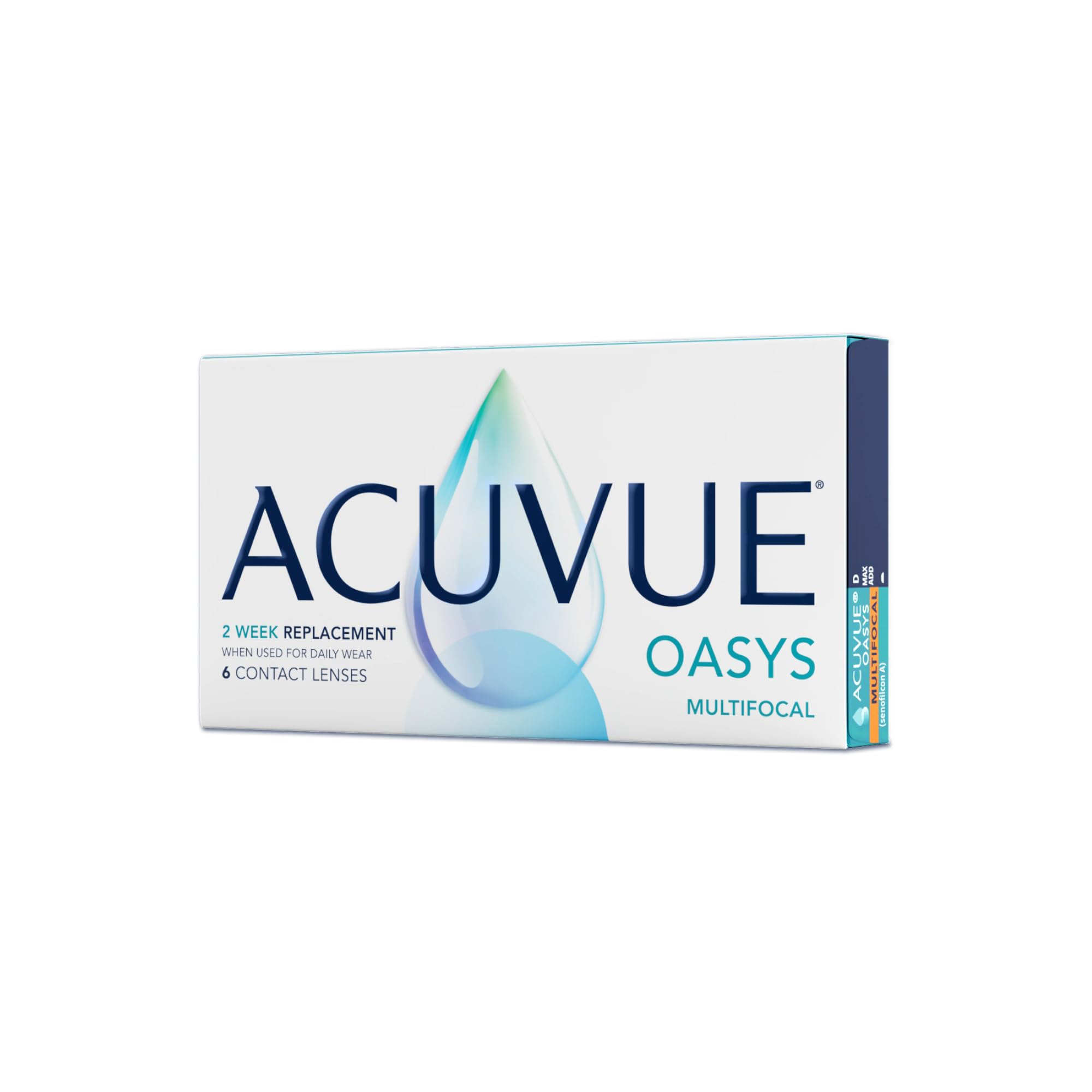 ACUVUE OASYS MULTIFOCAL 2-Wochen-Kontaktlinsen für den Nah-, Zwischen- und Fernbereich – -6,25 dpt, Add. Hoch und BC 8,4 – Mit UV Schutz und Austrocknungsschutz – 6 Linsen
