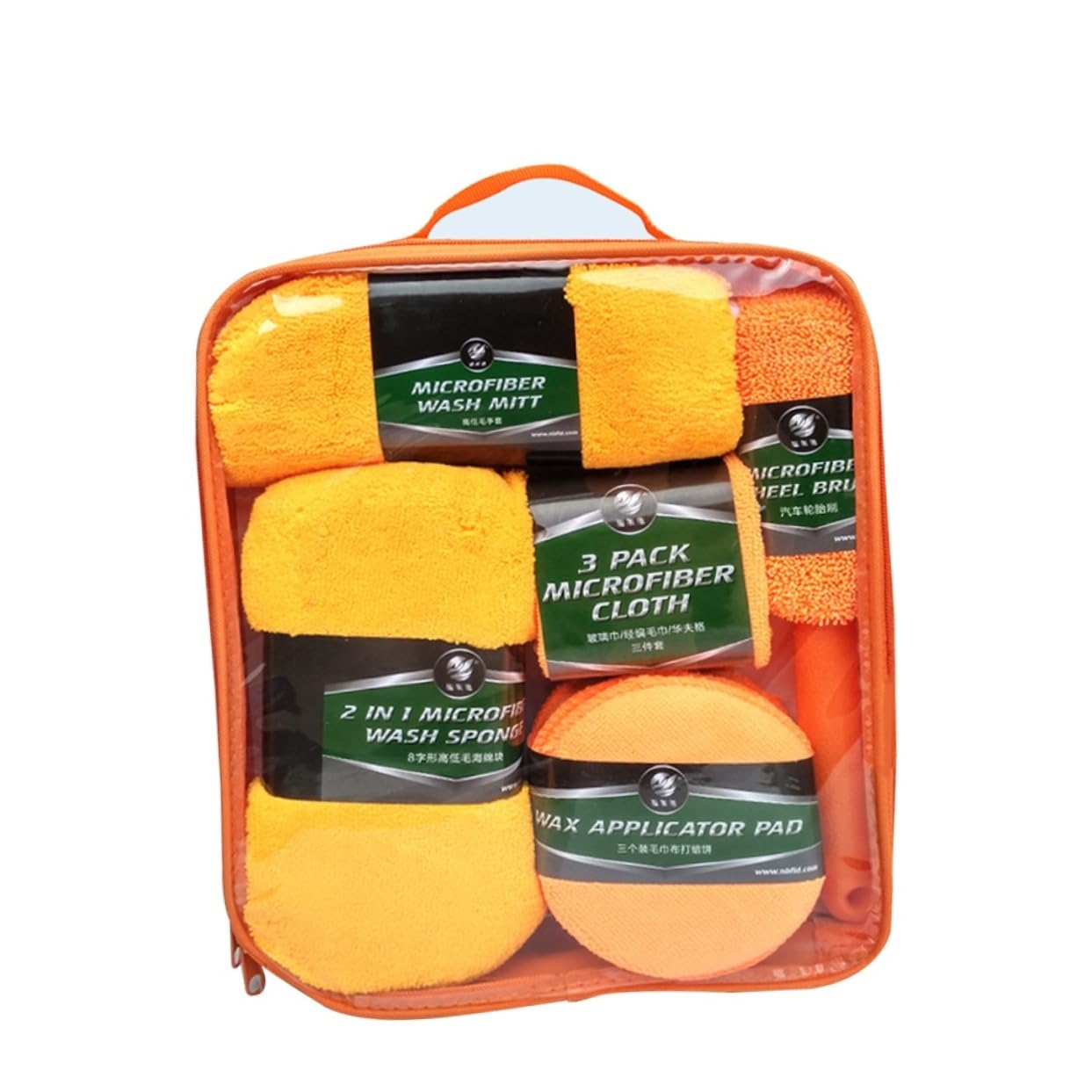 FELTECHELECTR Complete Car Wash Set Mitt Brush Sponge Pad 9pc Cleaning Kit for Car Truck Rv Bo