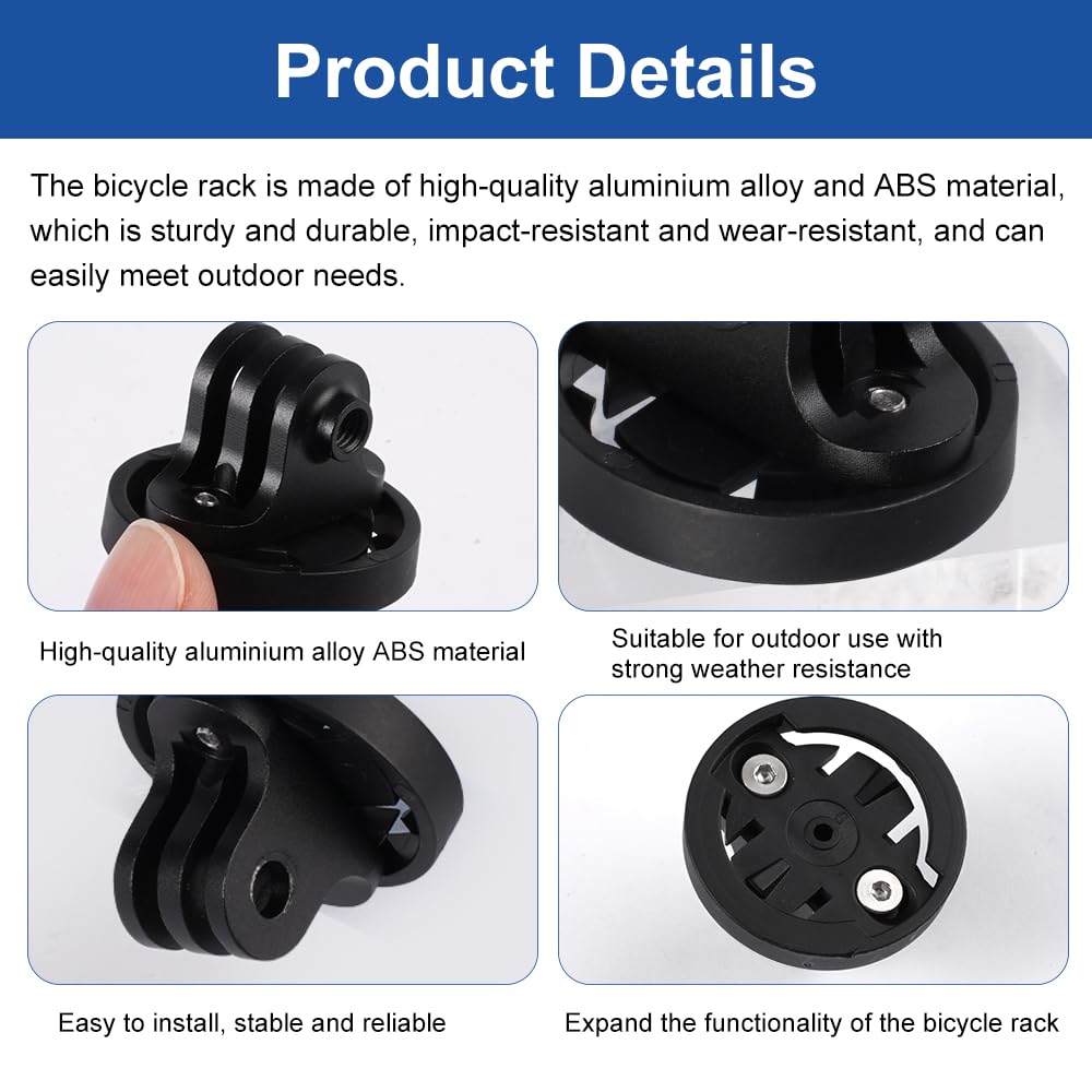 Soporte Bicicleta, Soporte para Ciclocomputador Gopro Universal Soporte para Cámara Compatible con Luz Bicicleta Adaptador Combo de Montaje para Garmin Edge, Distancia Entre Orificios 22