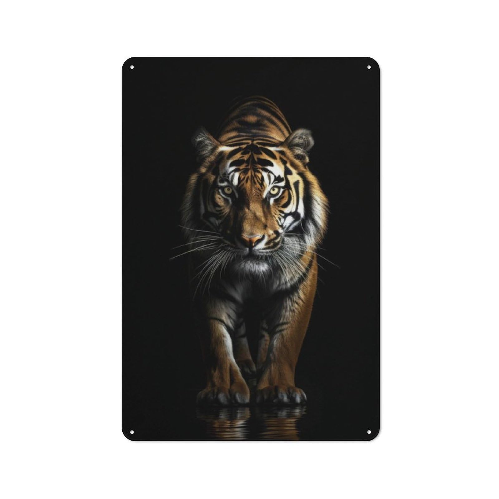 Junmoney Dark Gold Tiger Animal For Man Cave Or Games Room, Retro Tin Sign 30X20cm, A Christmas Gift For People Styling Man Cave And Games Room