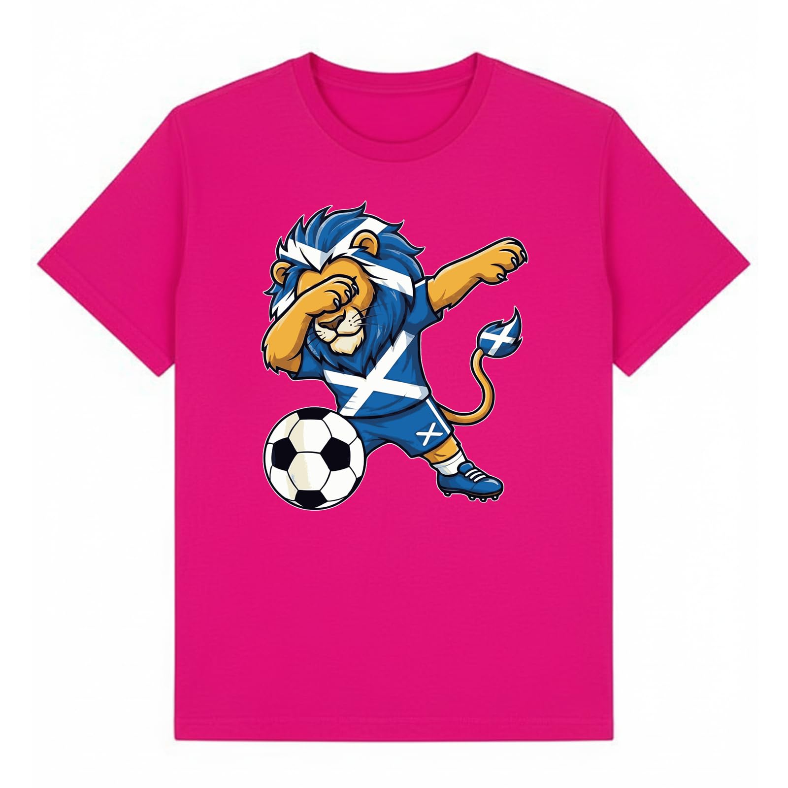 Scottish Lion Soccer Sports Football Boys Kids Graphic T-Shirt Novelty Retro Soccer Fan Tee Heritage Sports Apparel Gift Heliconia 9-11Y