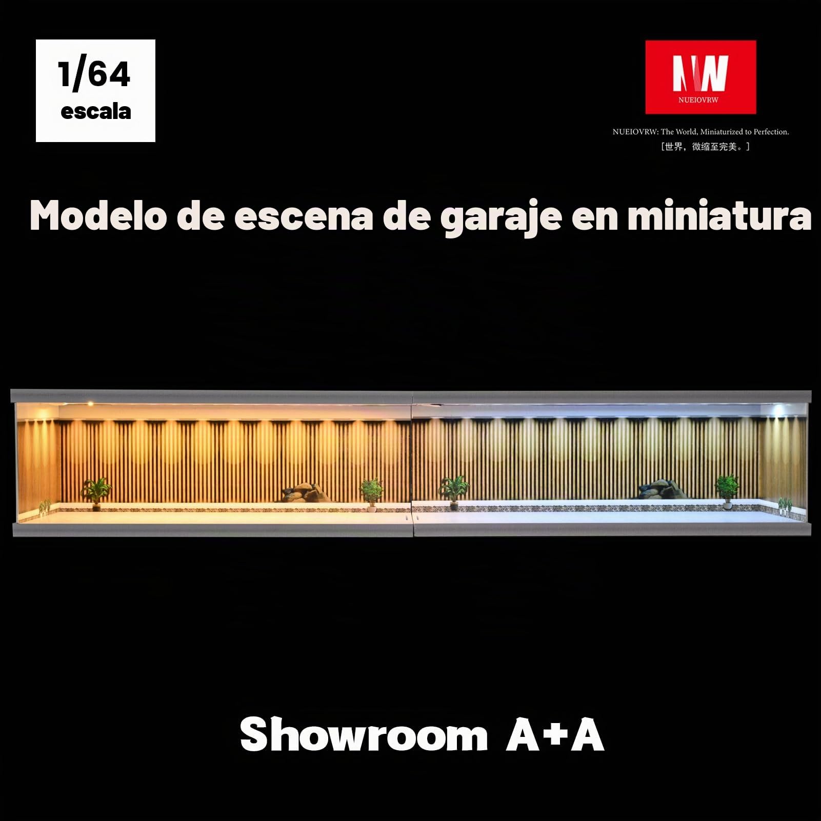 Modelo de garaje Diorama 1:64, iluminación LED tricolor, vitrina de exhibición de escena de estacionamiento, multicombinación, modelo de sala de exposición, almacenamiento de coches, caja de
