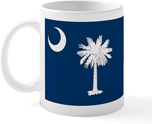 CafePress Taza de café de cerámica de 11 oz (11.0 fl oz) de la bandera de Carolina del Sur