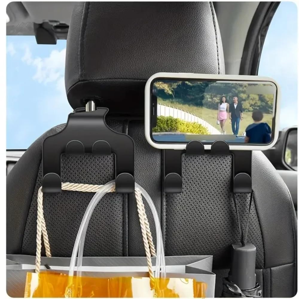Car Back Seat Hook Hanging Storage Mobile Phone Holder Stand Lazy Rear Seat Phone Headrest Bracket For iPhone Samsung All Phones (1 PCS) — view 9