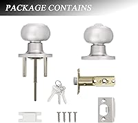 Vista 7 de Probrico (Paquete de 6) Perillas de puerta de entrada redondas de níquel satinado con llave, manijas de puerta interior/exterior para dormitorio