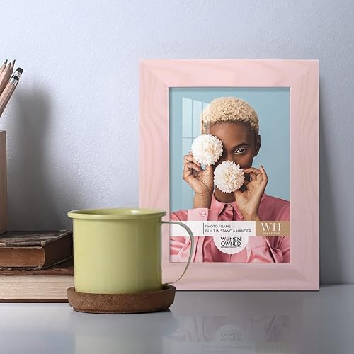 Miniatura 10 de Renditions Gallery Marco de fotos de 4 x 6 pulgadas, marco de grano de madera rosa atardecer, estilo moderno de alta gama, hecho de madera maciza y