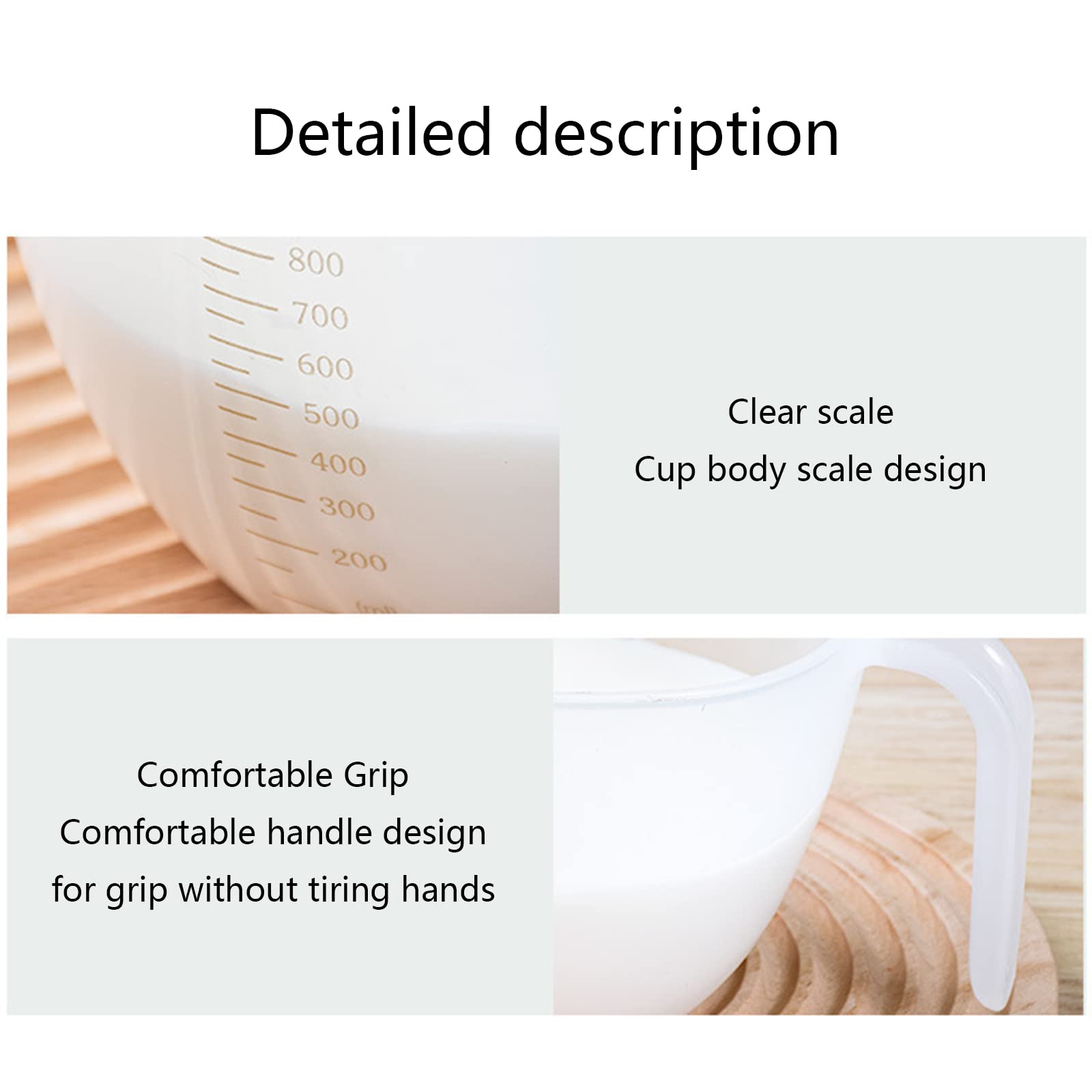 Nawwgy Useful Liquid Mixing Cup Built-in Filter Plate Stirring Clear Visible Beating Bowls Measuring Cups Large Capacity Baking Plastic Egg Beater Cup