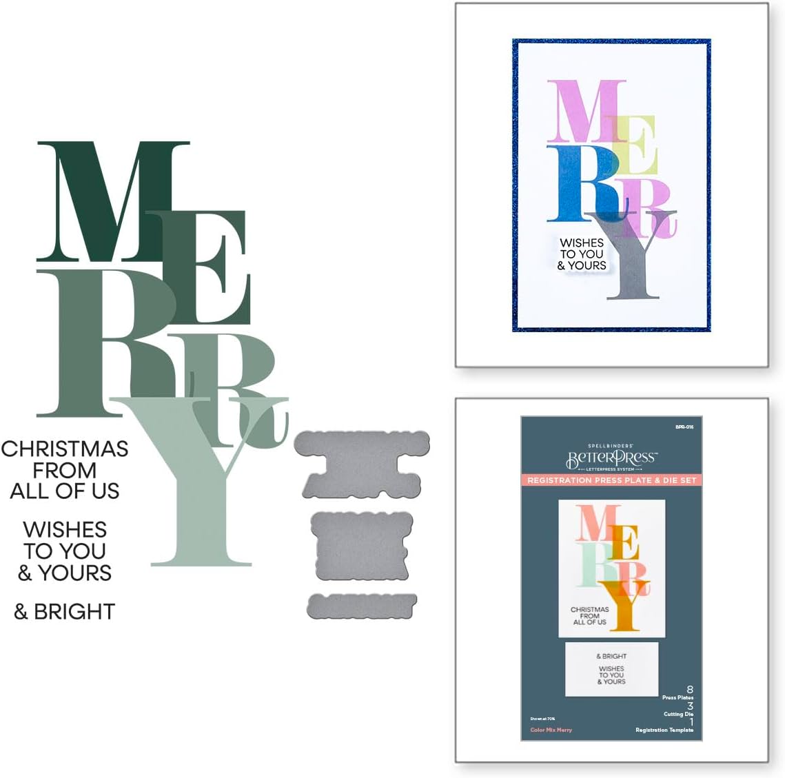 Spellbinders BPR-016 Color Mix Merry Registration Press Plates from The Home for The Holidays Collection