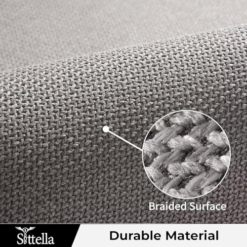 Image of SITTELLA Kitchen Mats for Floor (Set of 2) | Premium Jute Kitchen Carpet with Anti-Slip Back | Absorbent & Easy Clean | Grey | 130x50 cm & 70x50 cm