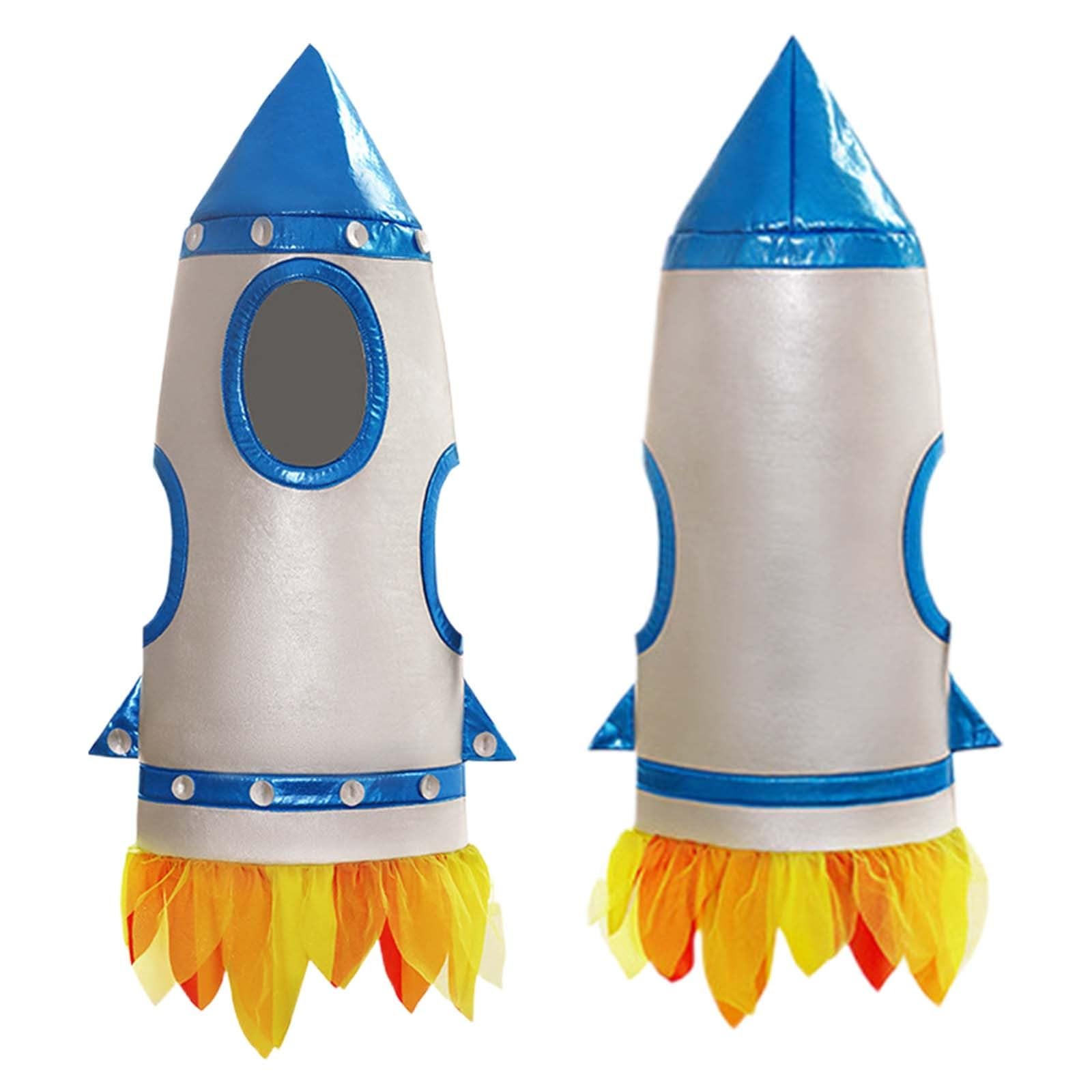 Children's Rocketship Jumpsuit, Rocket and Costume Rocketship Costume for Kids Funny Suit Bodysuit Ideal for Carnivals, Shows and Halloween Blue