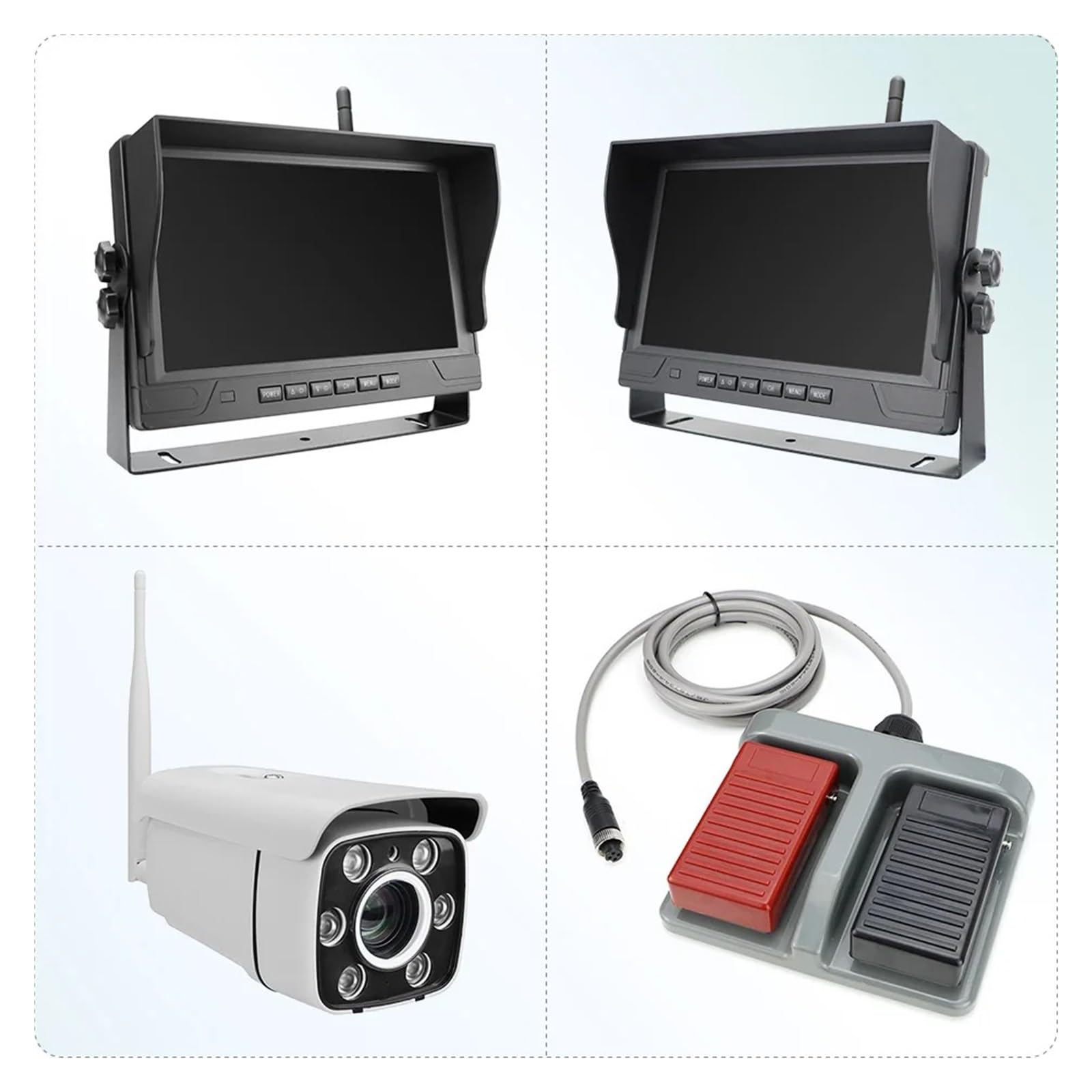 Camara Marcha Atras Cámara Grúa Inalámbrica, Monitor DVR 9 Pulgadas, Zoom 30X, Amplificación, Zoom AHD, WiFi, Conjunto Pantalla para Grúa Torre, Caravana Piedra