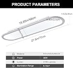 Ganeed 27.6 Inch LED Ceiling Light, High Brightness Linear Ceiling Lamps,6500K Cool White Modern Ultra Thin Low Profile Light Fixture for Bedroom Kitchen Study Room Hallway,White/36W
