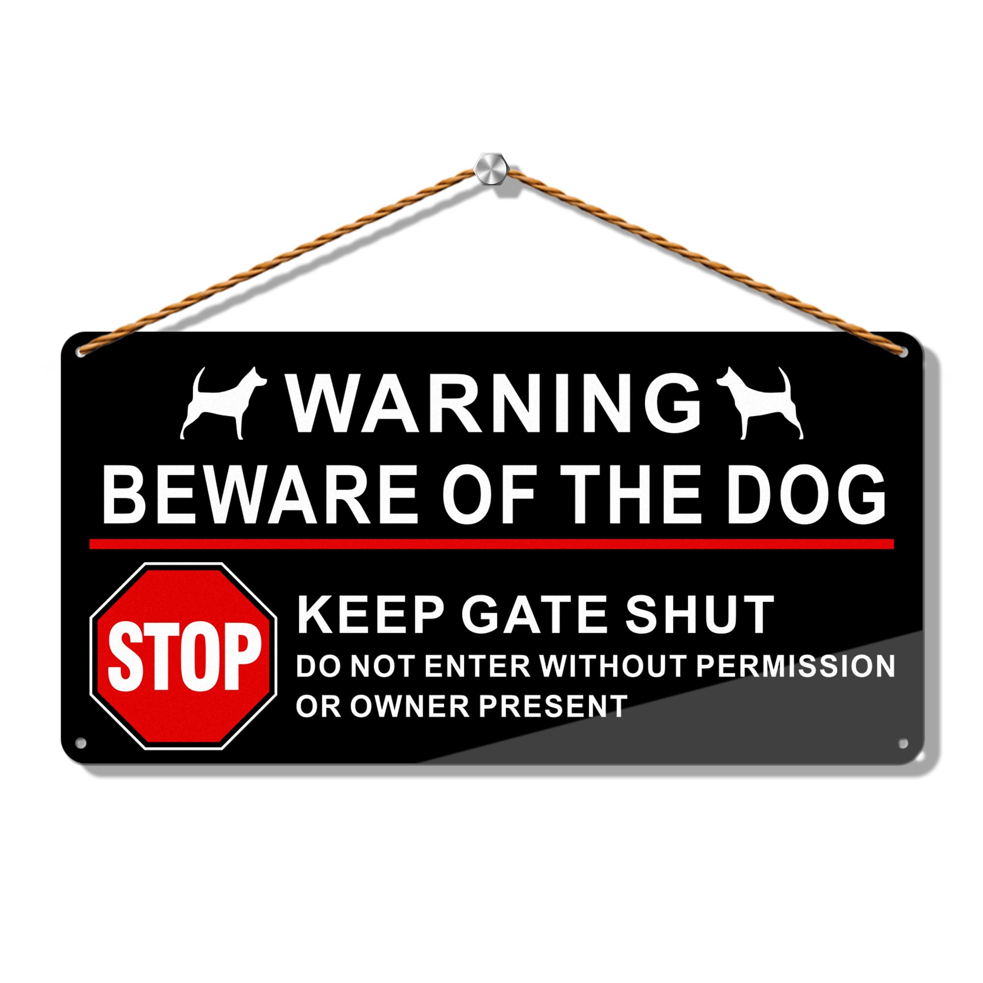 Hivia 30x15cm Beware of Dog Sign, Keep Gate Shut & Do Not Enter