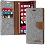 Goospery Canvas Wallet for Apple iPhone 11 Case (6.1 inches) Denim Stand Flip Cover (Gray)...