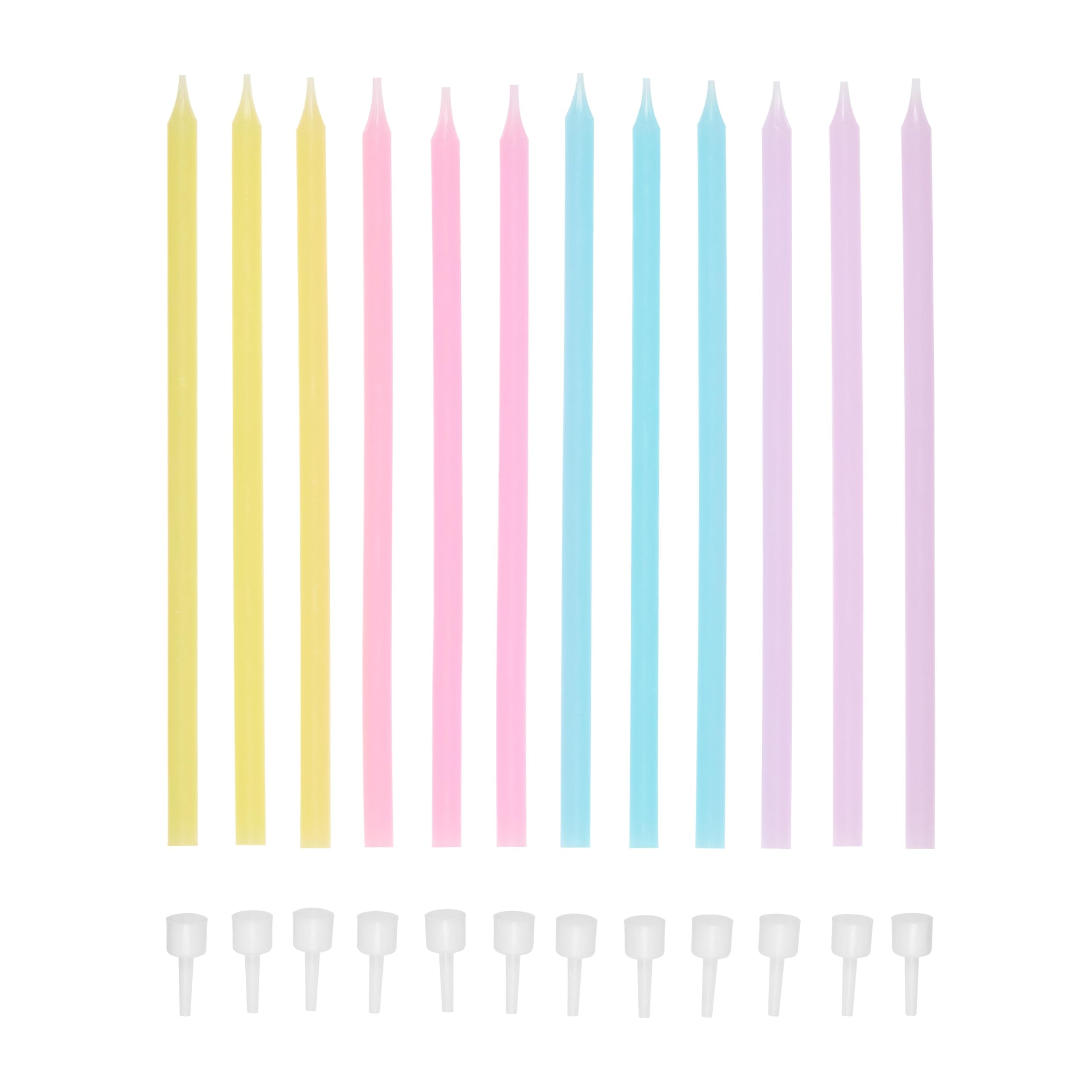 12x Tala Birthday Celebration Cake Cupcake Party Pastel Colour Candles Holders