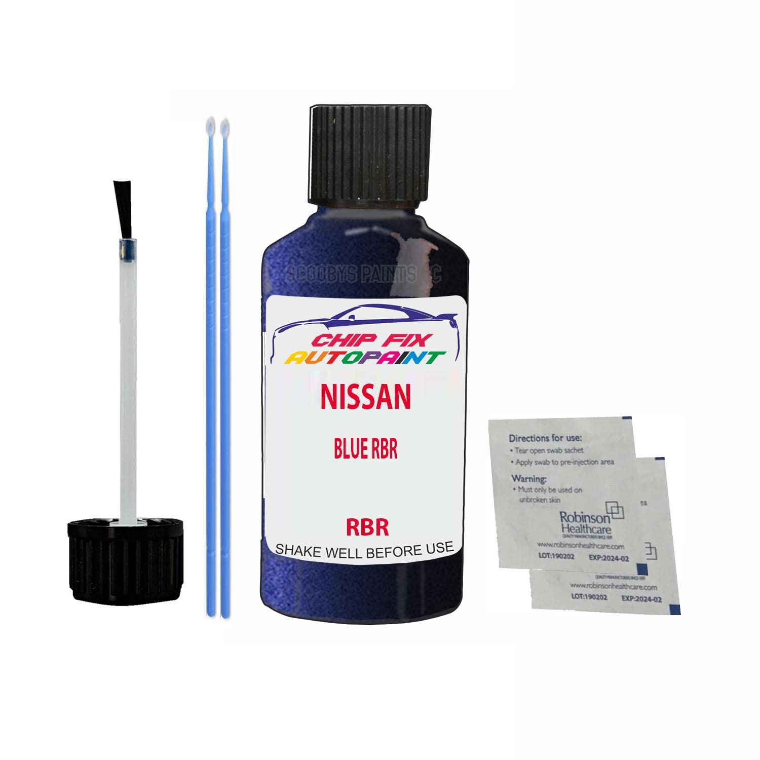 Scoobys Paints Back In The Mix Blue Rbr Touch Up Paint For Nissan Juke Rbr 2002-2018 30Ml Bottle Brush Scratch Stone Chip Repair Pen