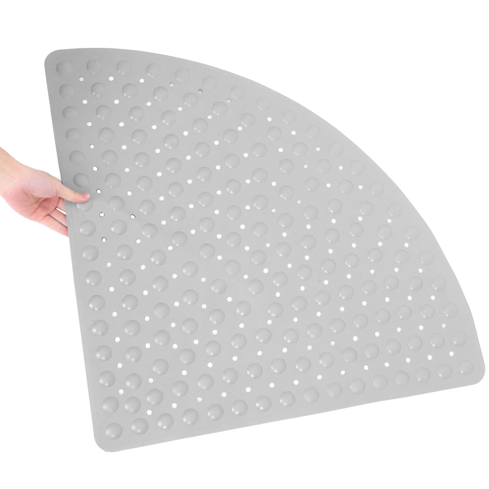 ARTIBETTER Silikon Badematte rutschfest Dreieckig 70X70cm Grau für Badewanne und Dusche rutschfeste Duschmatte Senioren Badvorleger Sicher und Komfortabel