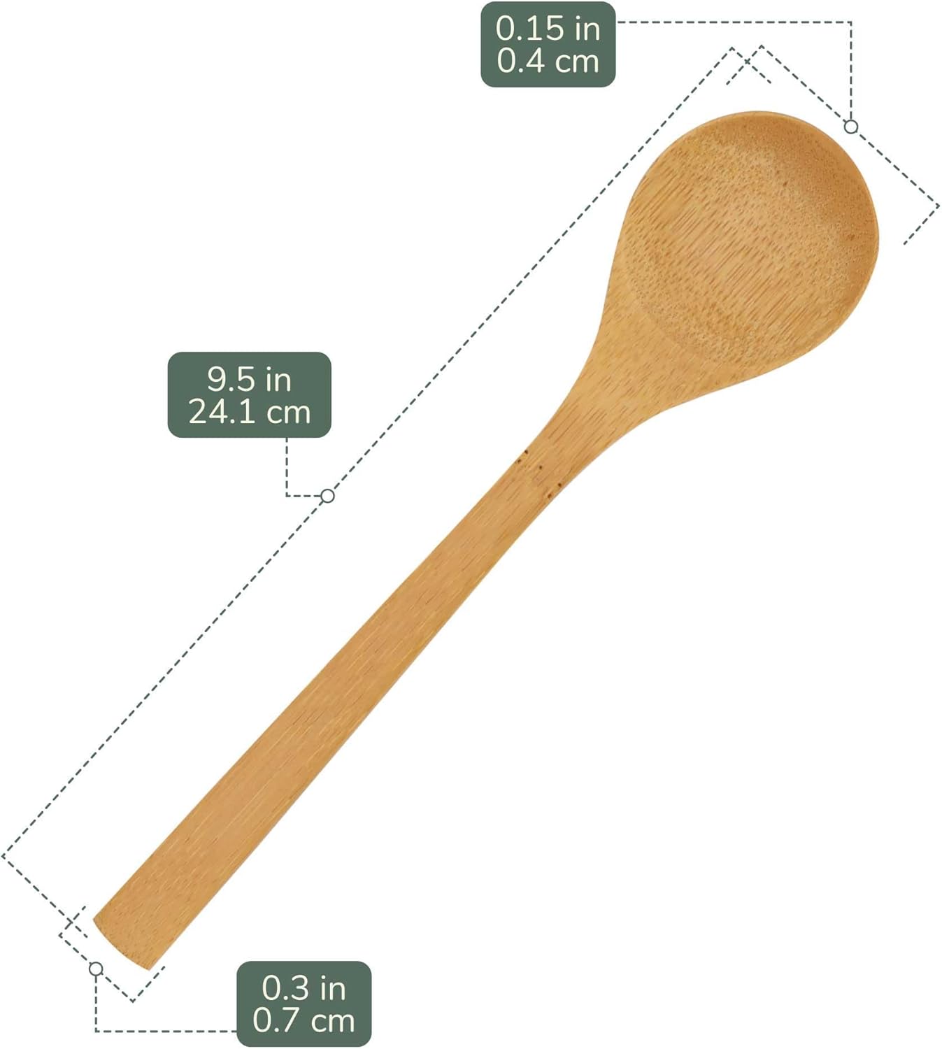 BambooMN 8" Reusable Solid Bamboo Soup Spoon - Dining Flatware - Kitchen Utensils - 100 pcs