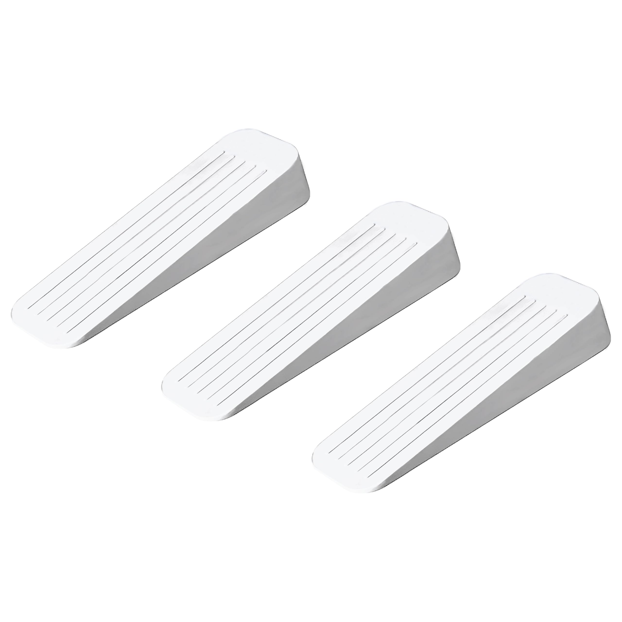 SUL Rubber Door Stopper Heavy Duty Door Wedge Door Stopper, Non Slip Door Stop Jammer Ideal for Homes, Offices Carpet, Wood, Cement and Laminate Floor 12cm x 3.6cm x 2cm (White) (3)