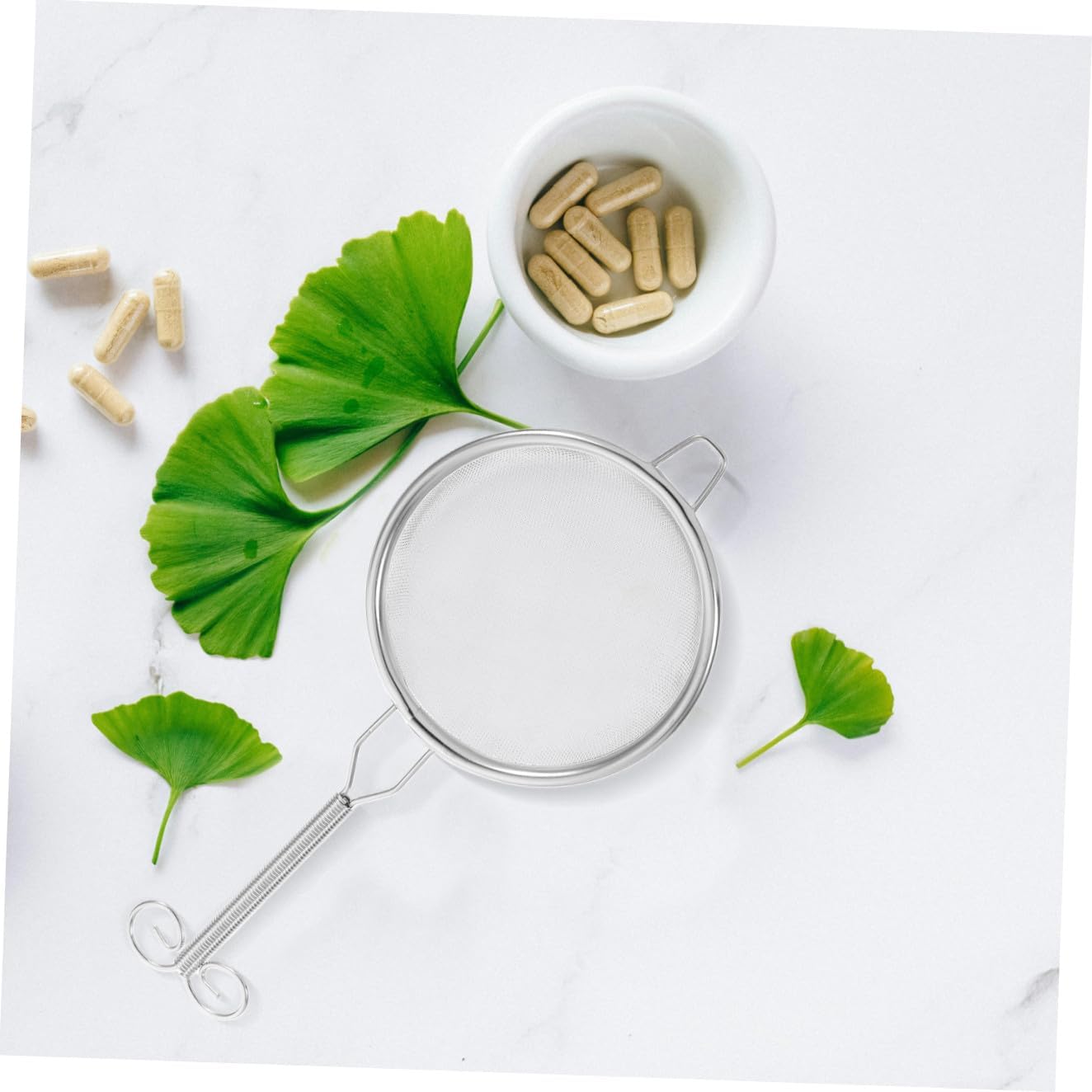 Stainless Steel Tea Strainer Scoop with Fine Mesh, 7cm Small Loose Tea Infuser Filter Spoon for Home and Office Brewing