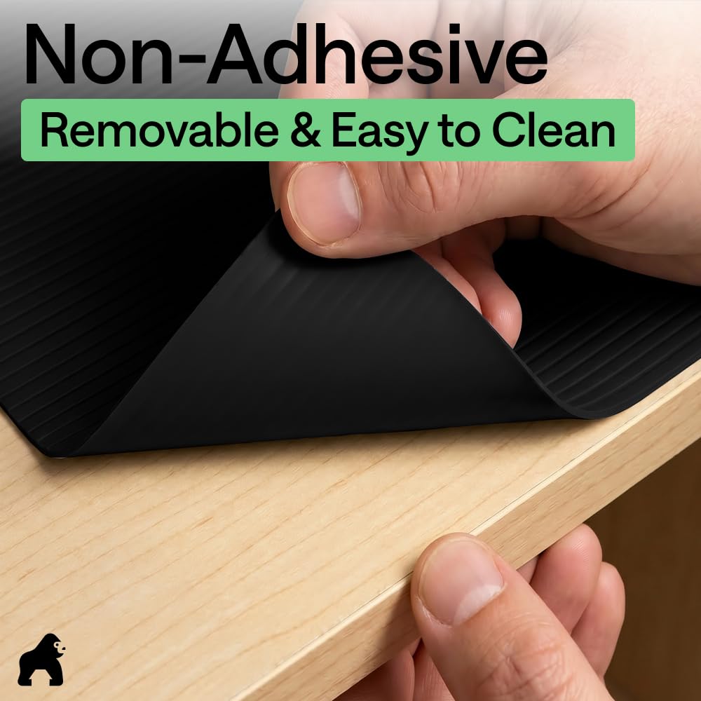 GORILLA GRIP DuraGuard - Forro para estantes, 17.5 x 30 pulgadas, no adhesivo, para cajones de cocina, estantes, refrigerador, despensa, armario de baño, plástico acanalado duradero e impermeable, sin
