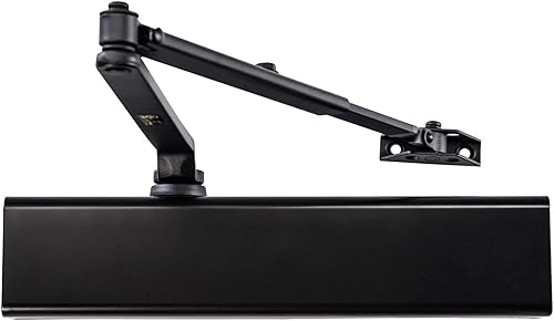 LYNN HARDWARE Cierrapuertas comercial resistente, DC8016 Cierrapuertas automático, montado en superficie para áreas de tráfico pesado, tamaño 1-6,