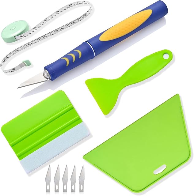 Litorange Wallpaper Tools Professional Wallpaper Application Kit with 5 Tools and Replacement Blades, Wallpaper Hanging Set for All Types of Wallpaper, Car Vinyl Wrap, Window Tint, Glass Film