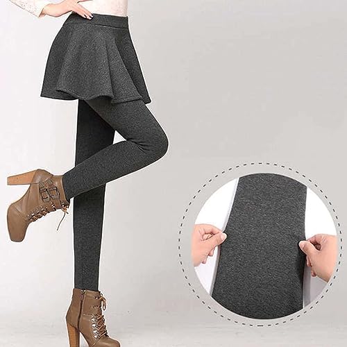 Miniatura 2 de COJCOIHN Leggings de falda para mujer forro polar de invierno 2 en 1 falda de tenis yoga pantalones de Navidad con estampado de girasol