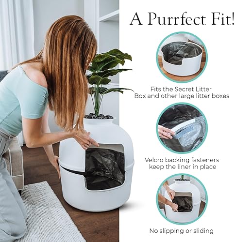 Miniatura 4 de Reusable Litter Box Liners by Bundle & Bliss, 3-Pack - Easy to Clean, Non-Slip Litter Liners For Secret Litter Box - Durable Design, Waterproof,