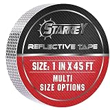 STARREY Flexible Reflective Tape White Silver 1 Inch X 45 Feet High Intensity Grade DOT-C2 Safety Ta
