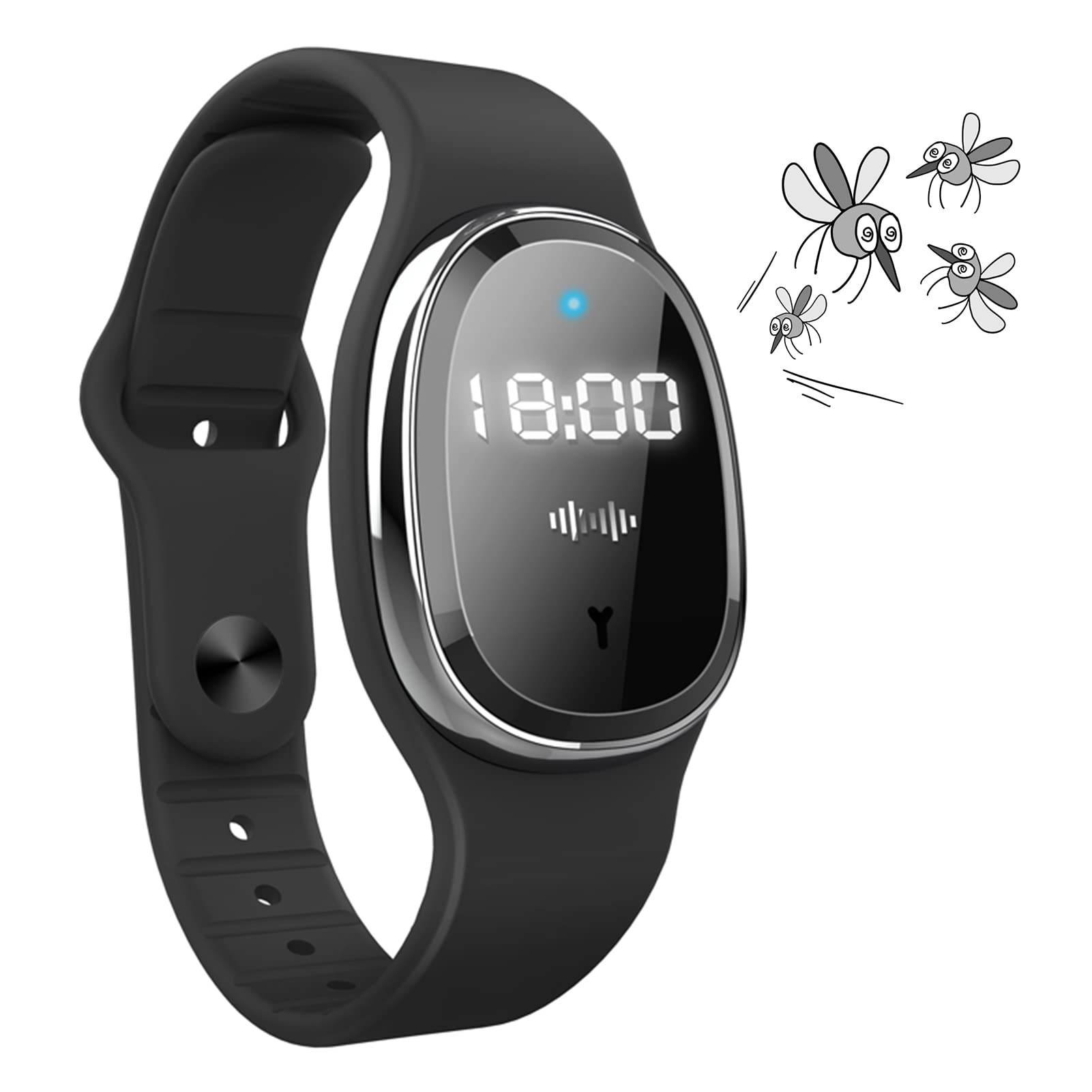 Morelian PortableMosquito Repellent Bracelets with Clock Non-Toxic Deet Free Bug Insect Repellent Bands Reusable Long Protection Electronic Pest Control Band for Kids & Adults