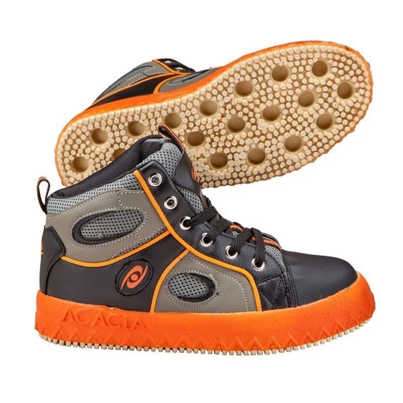 ACACIA Unisex-Adult Mid-Top Broomball Shoes (Orange, US Footwear Size System, Adult, Men, Numeric, Wide, 5)