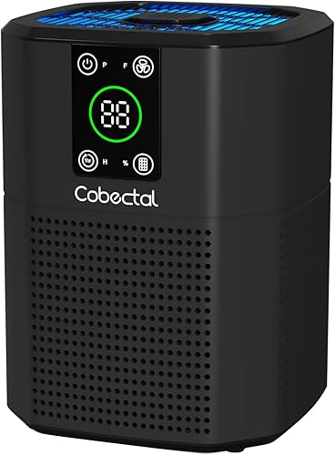 Purificador de aire para el dormitorio del hogar, limpiador de aire Cobectal con filtro H13 True HEPA 3 en 1, función de aroma y modo de sueño,