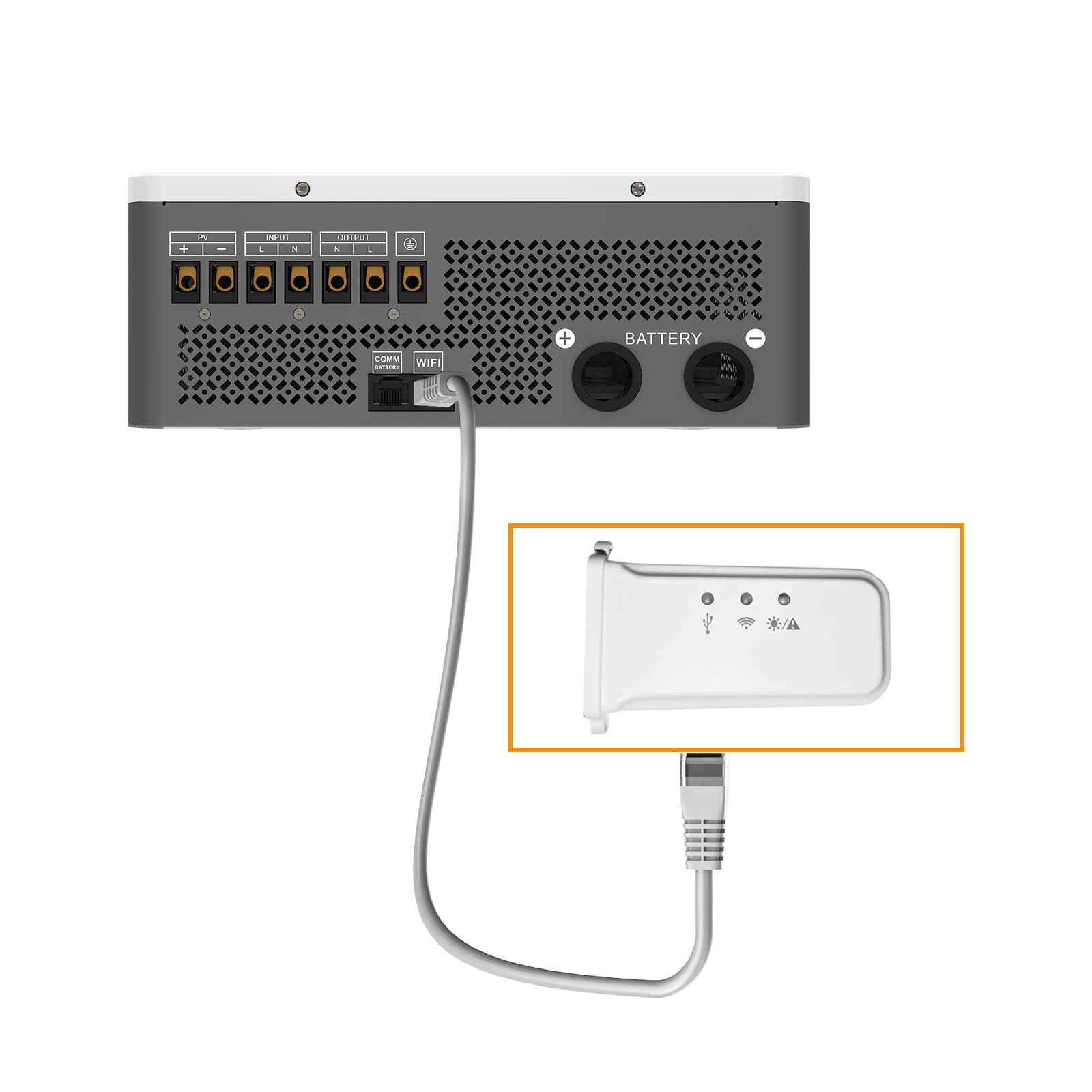 6500W/4500W Hybrid Wechselrichter WiFi-Modul Wechselrichter-WLAN-Modul WLAN-Anschluss Drahtloses Gerät mit Fernüberwachung für N30 Hybrid-Solarwechselrichter Online-Überwachungssystem