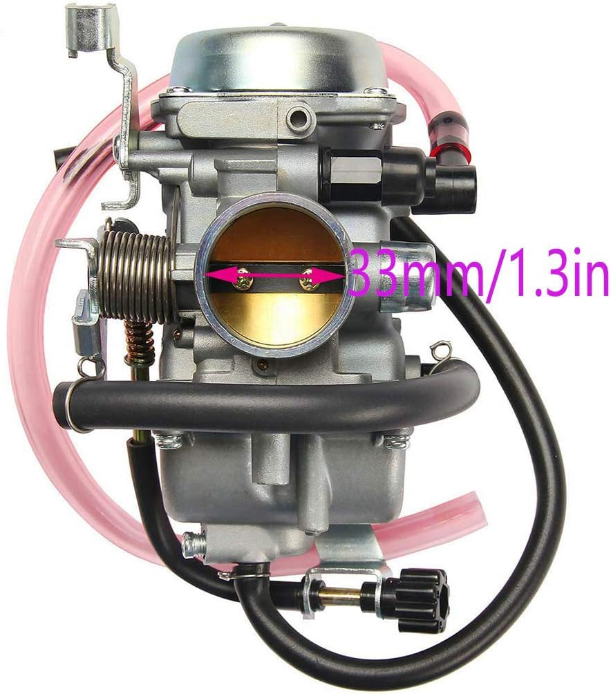 KLF300 Carburetor for Kawasaki BAYOU 300 KLF 300 1986-1995 1996-2005 Carb with Fuel Gas Petcock Valve Switch Pump by TOPEMAI