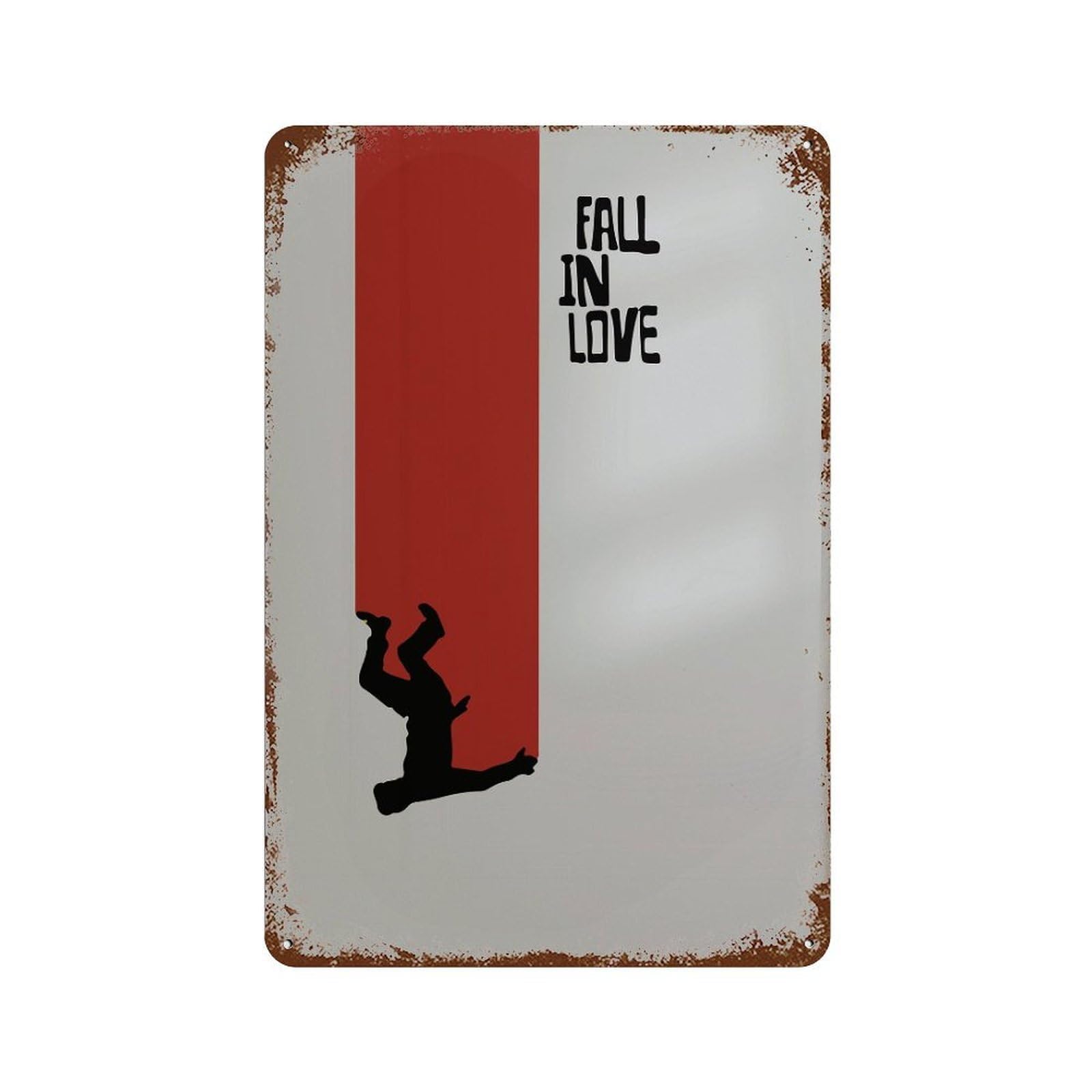 xiaoxiaoshen Fall In Love. Minimalism Home Decor. Geometric Modern Minimalist Red. Design Wall Decor Art Metal Tin Poster Modern Home Decor Art Home Bar Shop Decorations Vintage Sign 30x20cm